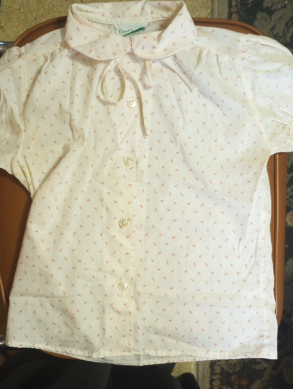 Good Feeling of Miami Classic Floral Cotton & Polyester Spring Summer Vtg Top